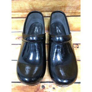 Dansko Womens 40 / 9.5-10 Professional Clog Black Patent Leather Shoes (o6c2)